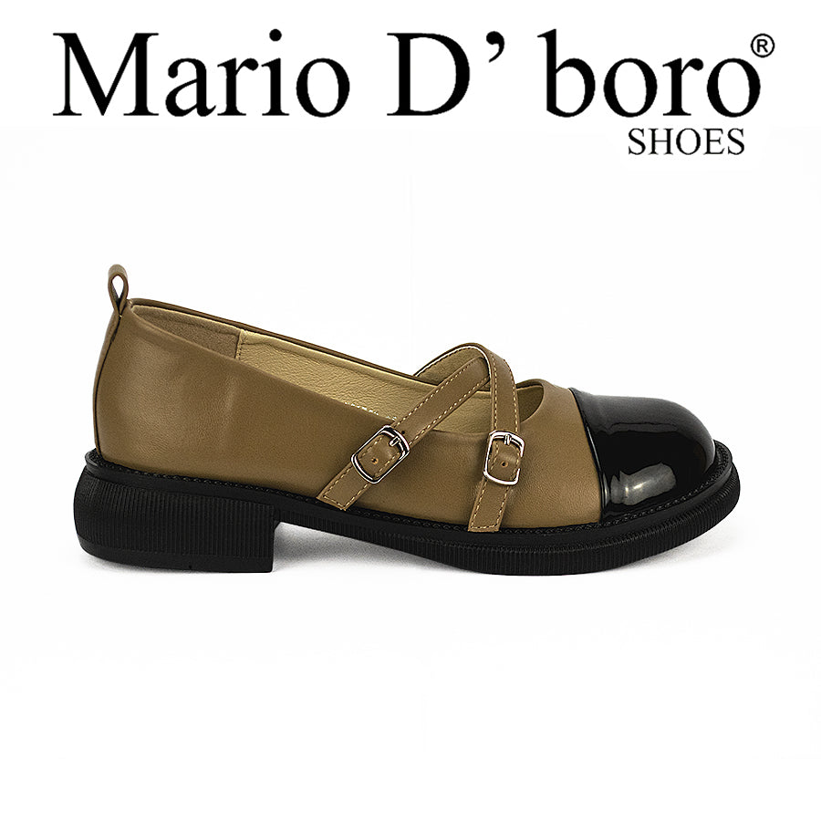 Mario D' Boro Women's Korean Flat Shoes LW 23753 Black/Taupe C41