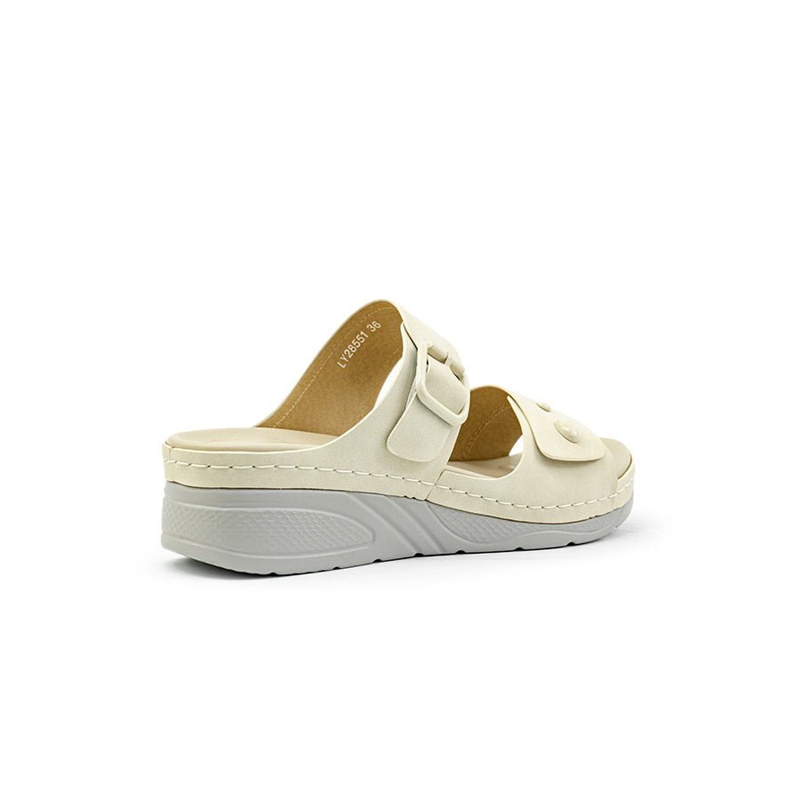 Mario D' boro Women's Flat Sandals LY 28551 - Beige / Bone C86