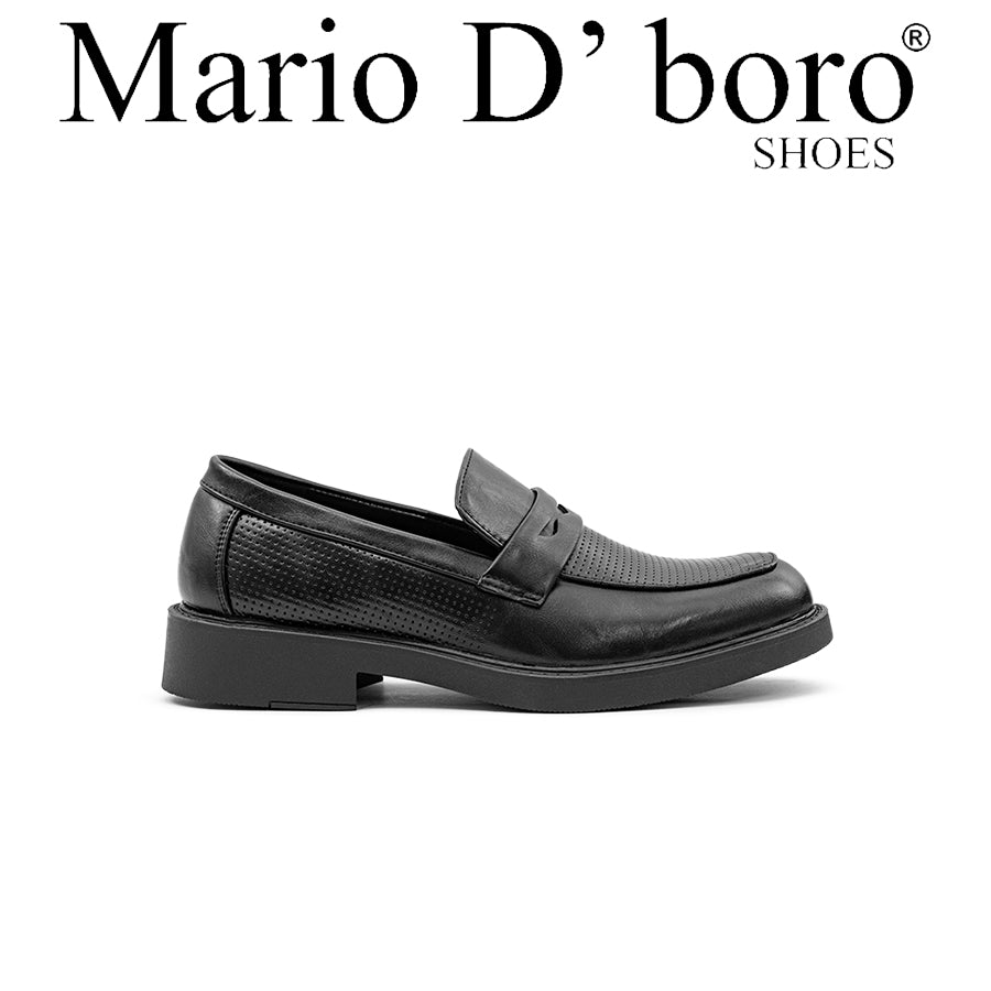 Mario D'boro Men's Formal Slip On MY 26521 - Black / VDark Brown C81 All Seasons Shoes