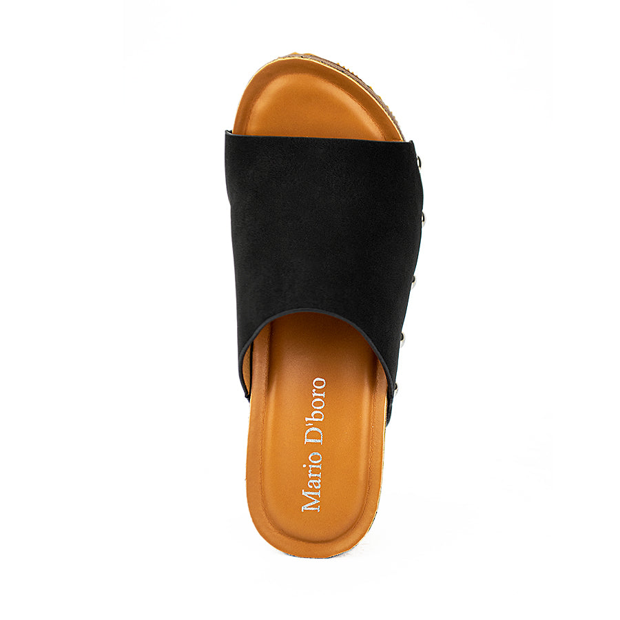 Mario D' Boro Women's Wedge Sandals Lw 23686 Beige/Black