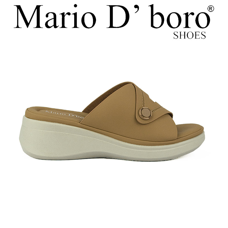 Mario D' Boro Women's Wedge Sandals LW 24734 Beige/Black C46