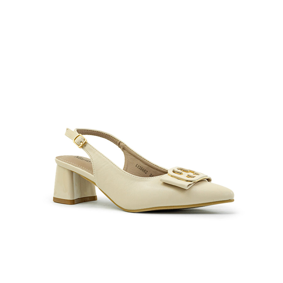 Mario D' boro Women's Heeled Sandals LY 26662 - Bone / Dark Beige C89