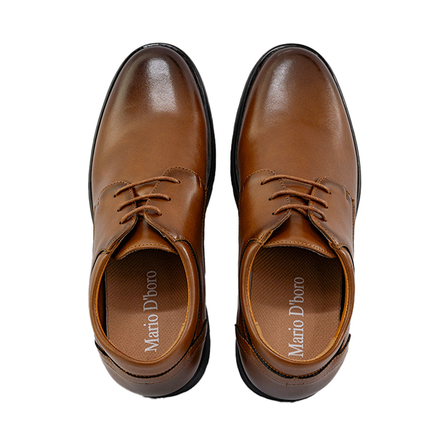 Mario D' boro Men's Formal MZ 27082 C95 Black / Brown leather dress shoe with lace-up design and rubber sole. Suitable for formal occasions.