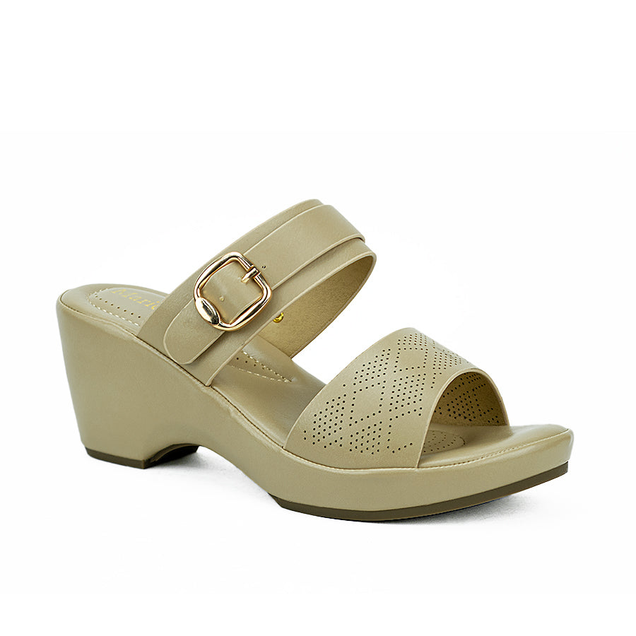 Mario D' Boro Women's Wedge Sandals Lv 22336 Beige/Blue