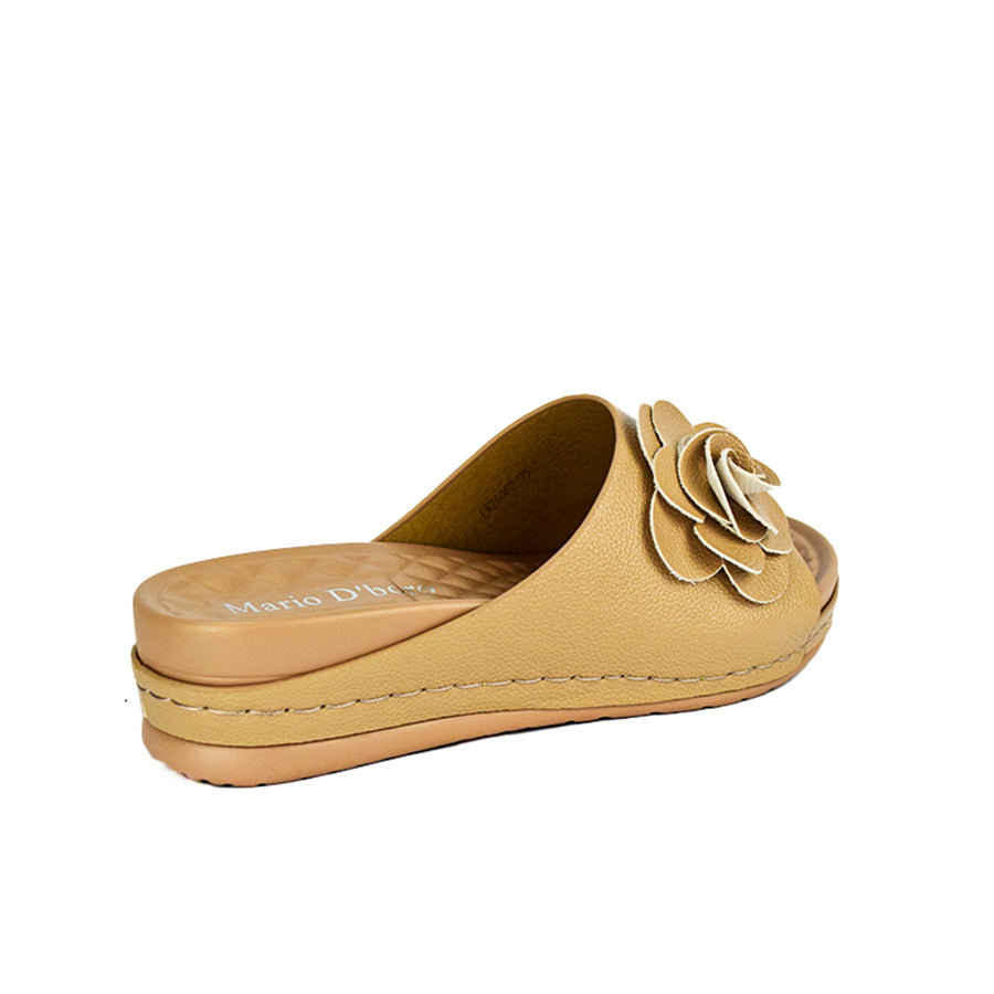 Mario D' Boro Women's Flat Sandals LX 26062 Beige/Old Rose C49