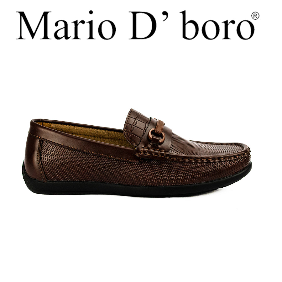 Mario D' Boro Men's Casual Loafers MX 24396 Black/Dark Brown C48