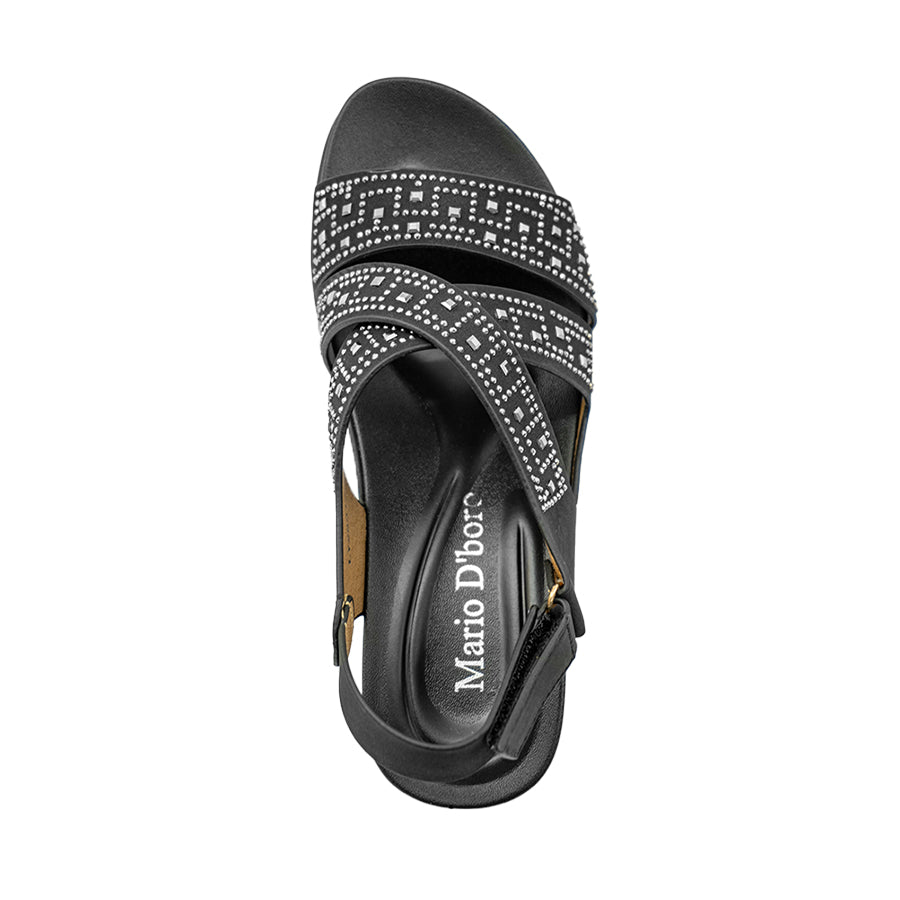 Mario D' Boro Women's Flat Sandals LY 28315 Black/Taupe C70