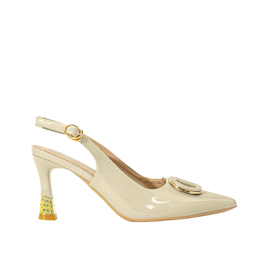 Mario D' Boro Women's Heeled Sandals LY 28347 Beige/Brown C68