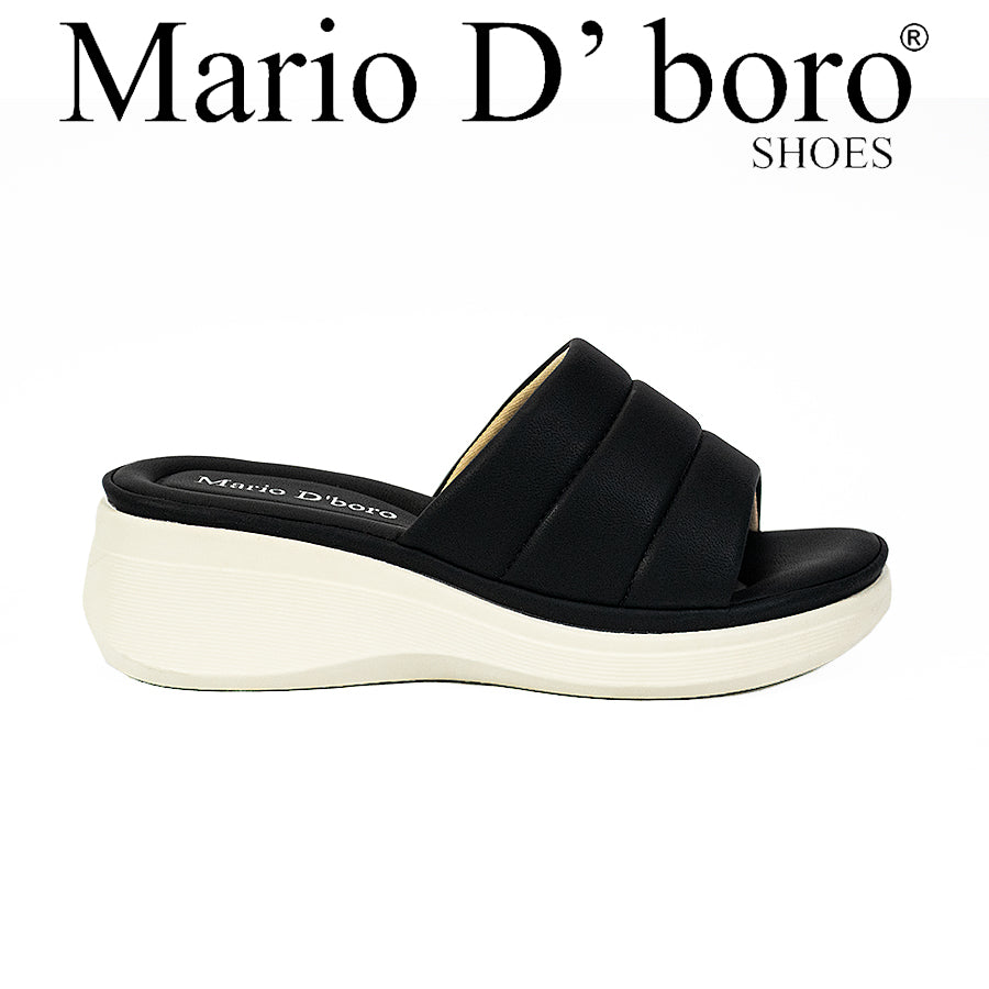 Mario D' Boro Women's Flat Sandals LY 28023 Black/MBrown C65