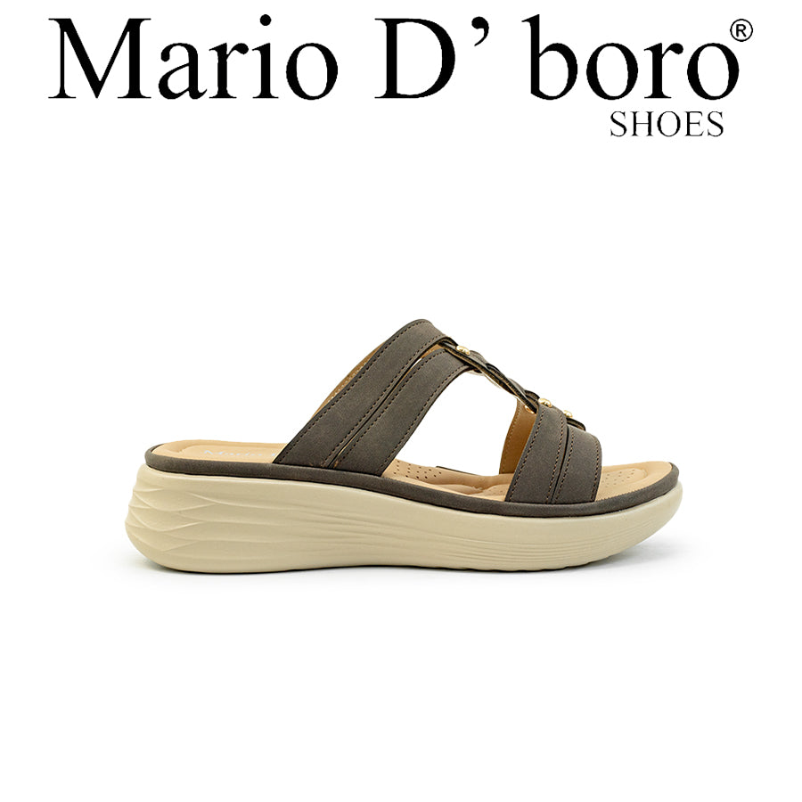 Mario D' boro Women's Wedge Sandals LY 29105 - Beige / VDark Brown C86