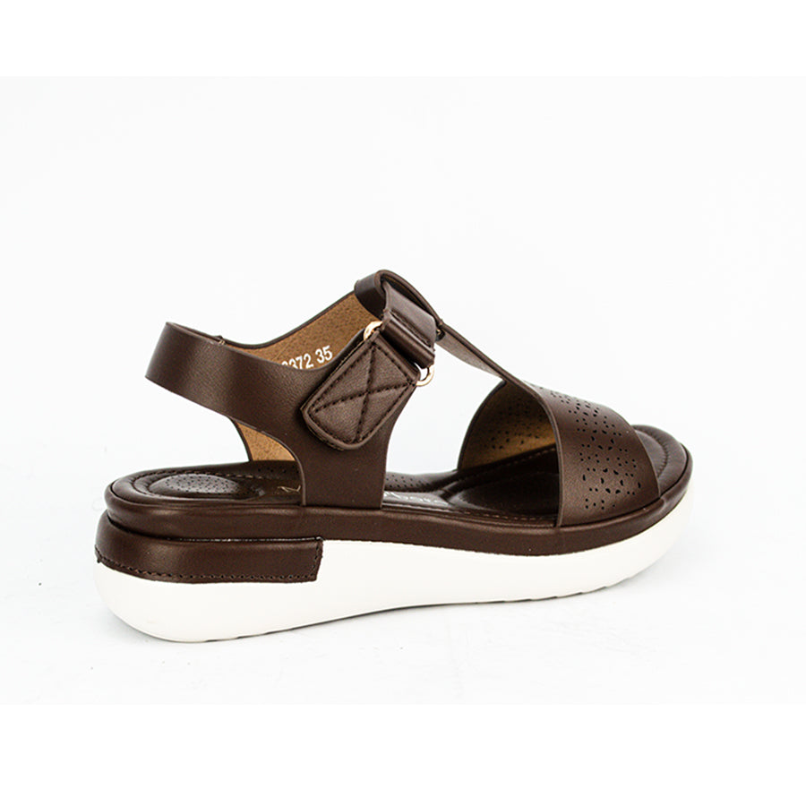 Mario D' Boro Women's Flat Sandals LX 26372 Blue/Dark Brown C49