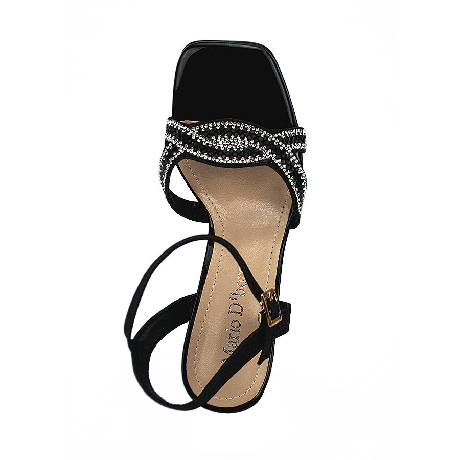 Mario D' Boro Women's Evening Sandals LW 25385 Black/Taupe C40