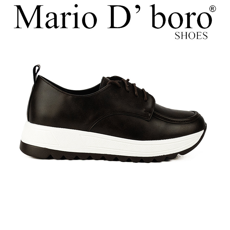Mario D' Boro Women Oxford Lw 26021 Dark Brown/Tan C46