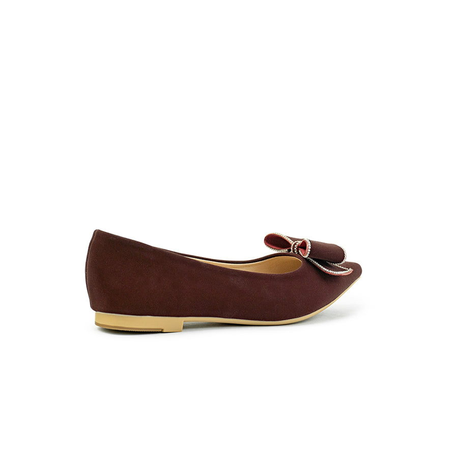 Mario D' boro Women's Ballet Flats LY 29469 - Black / Maroon C86
