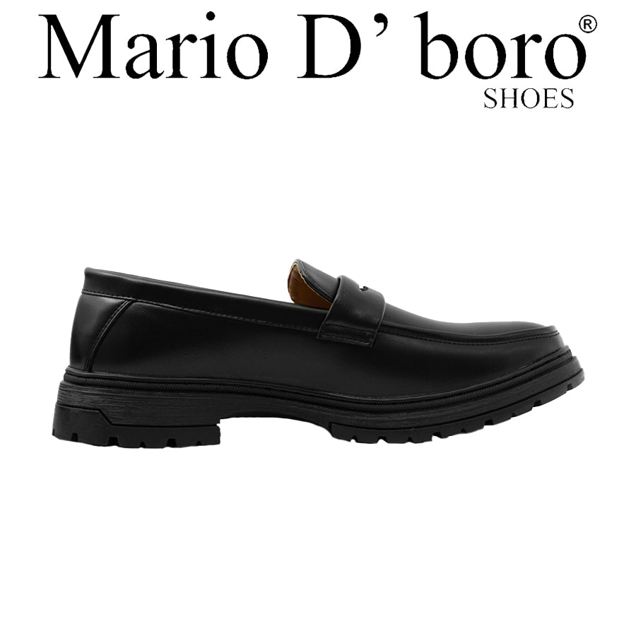 Mario D' Boro Men's Formal Slip On MY 26044 Black/Dark Brown C69
