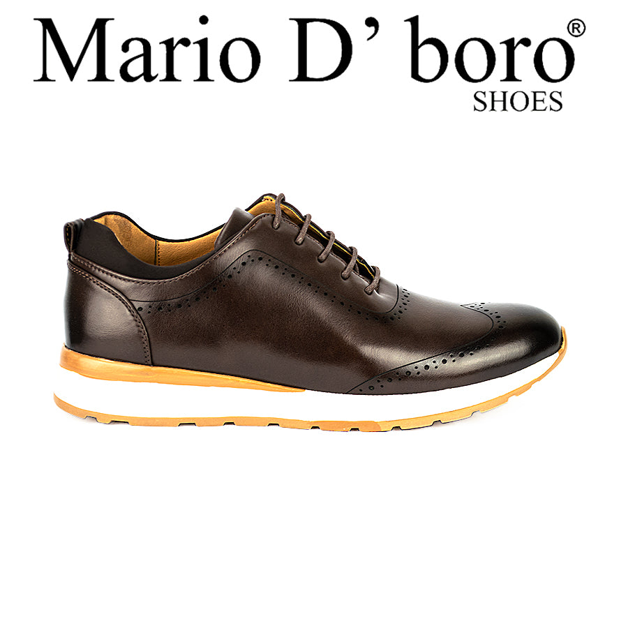Mario D' Boro Men's Casual Sneakers Mw 23464 Black/Dark Brown C30