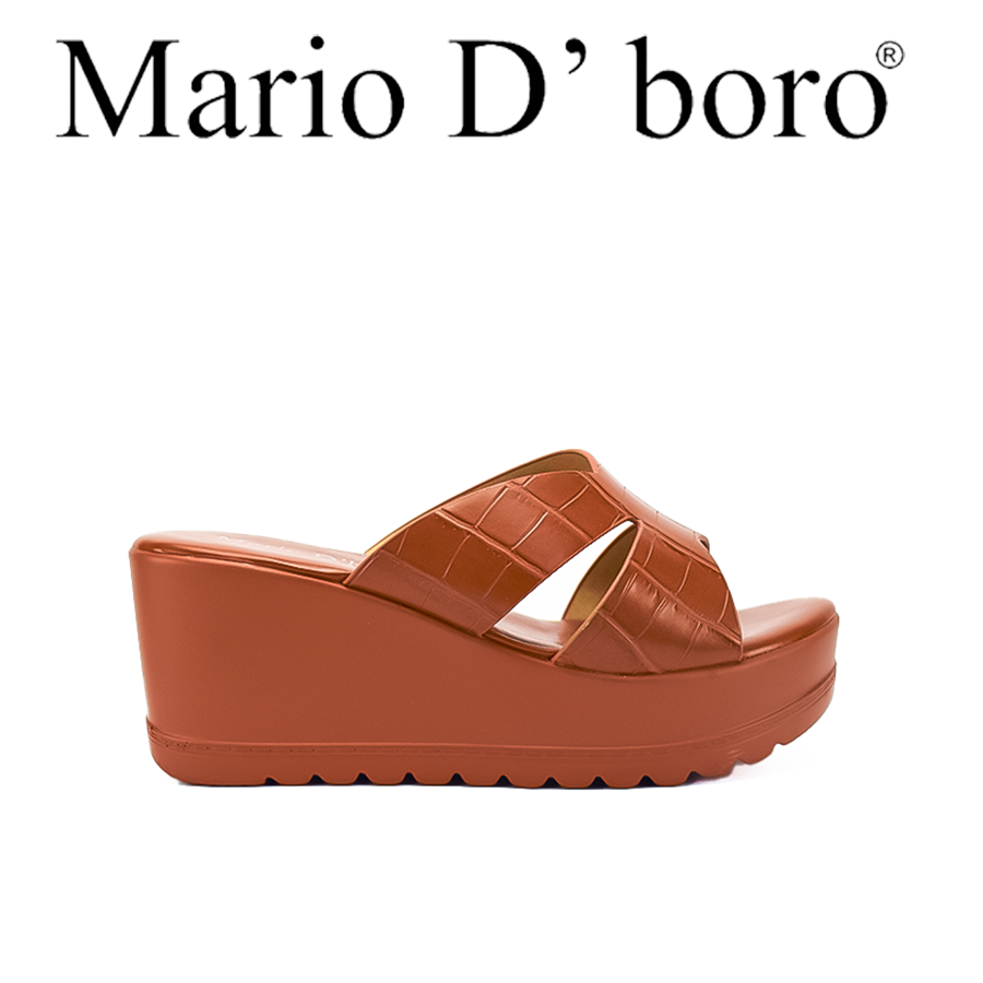Mario D' Boro Women's Wedge Sandals LX 26591 Brown/Off White C51