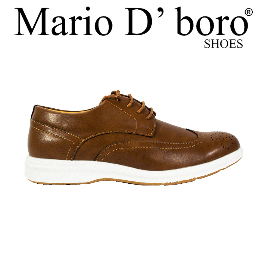 Mario D' Boro Men's Formal Oxford MX 24159 Brown/Dark Brown C62