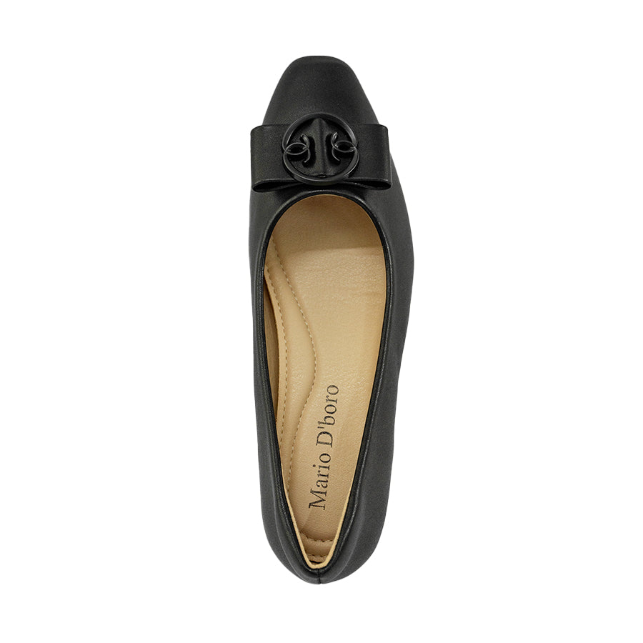 Mario D' boro Women's LZ 30233 C94 Black pump with bow detail and block heel.