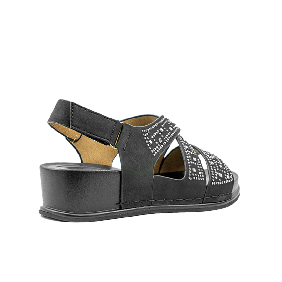 Mario D' Boro Women's Flat Sandals LY 28315 Black/Taupe C70