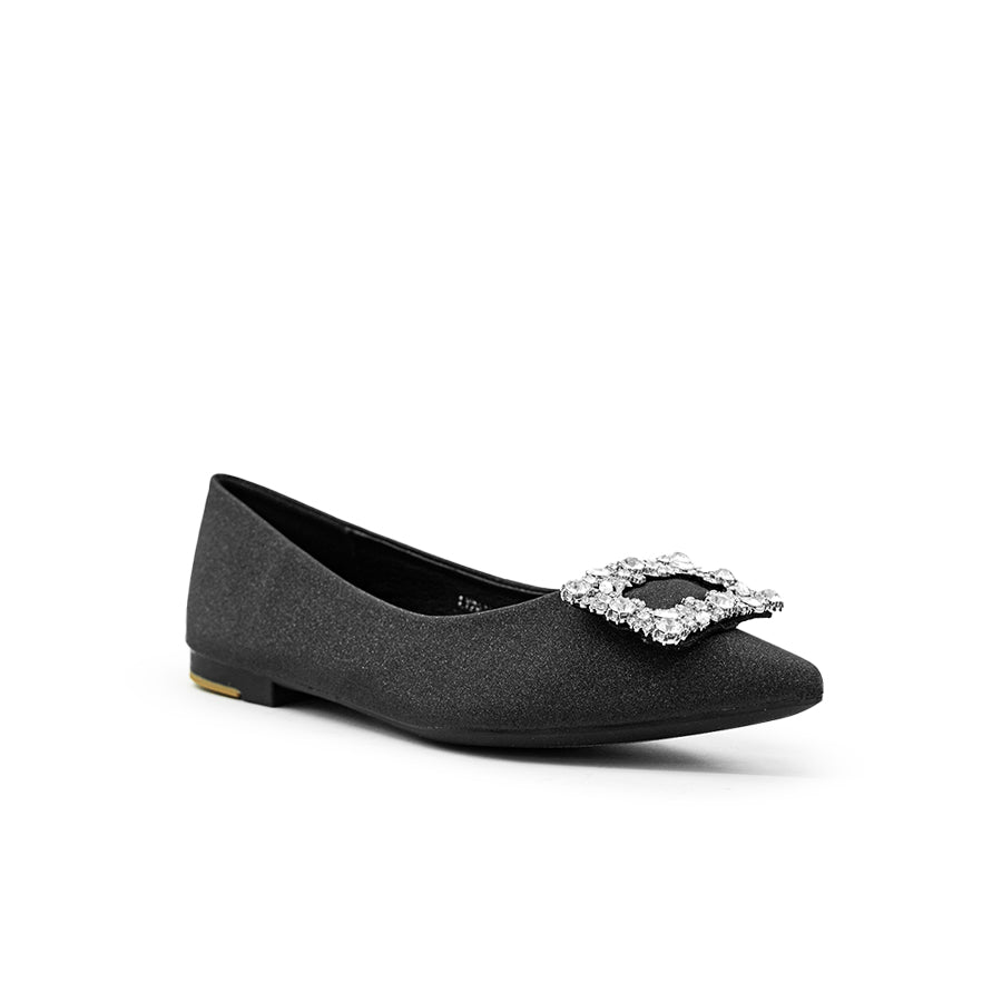Mario D' boro Women's Ballet Flats LY 29255 Black / Silver C79