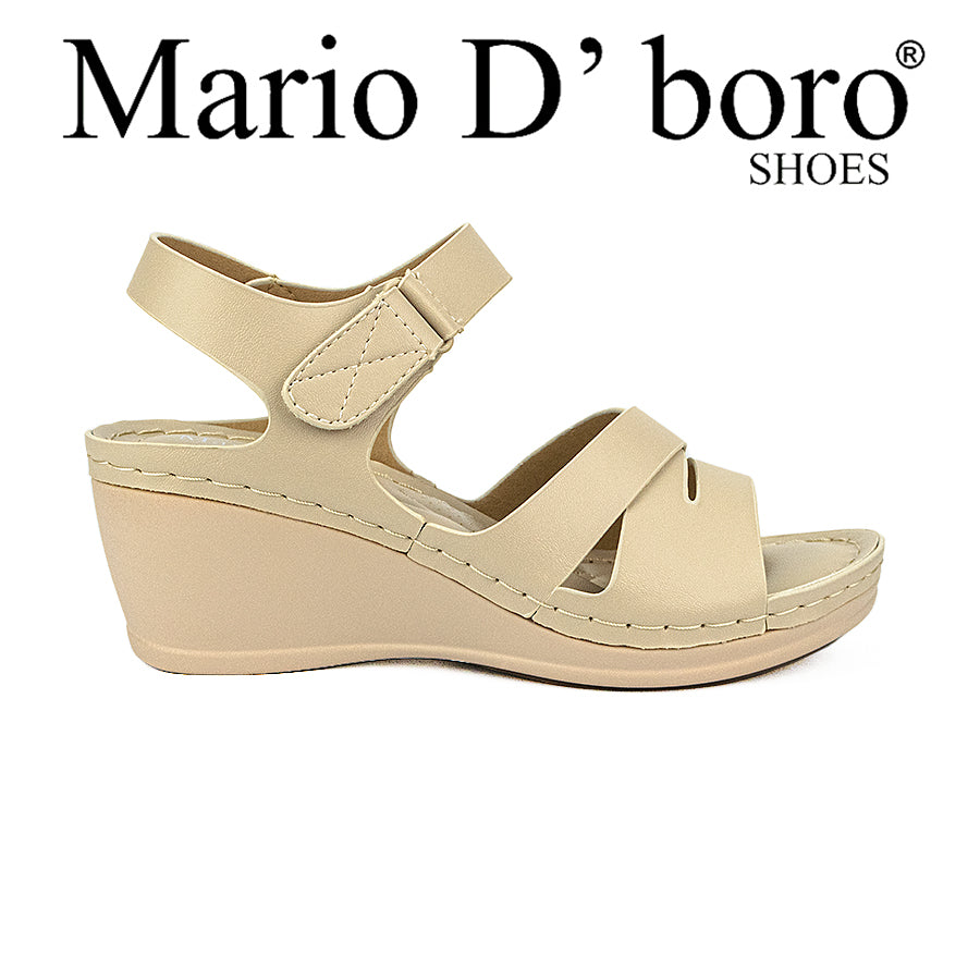 Mario D' Boro Women's Wedge Sandals LW 25699 Brown/Bone  C44