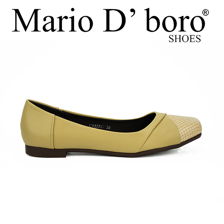 Mario D' Boro Women's Flat Shoes Lv 22285 Beige/Black