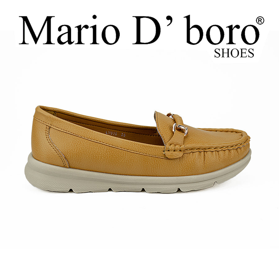 Mario D' Boro Women's Flat Lv 016 Navy Blue/Tan
