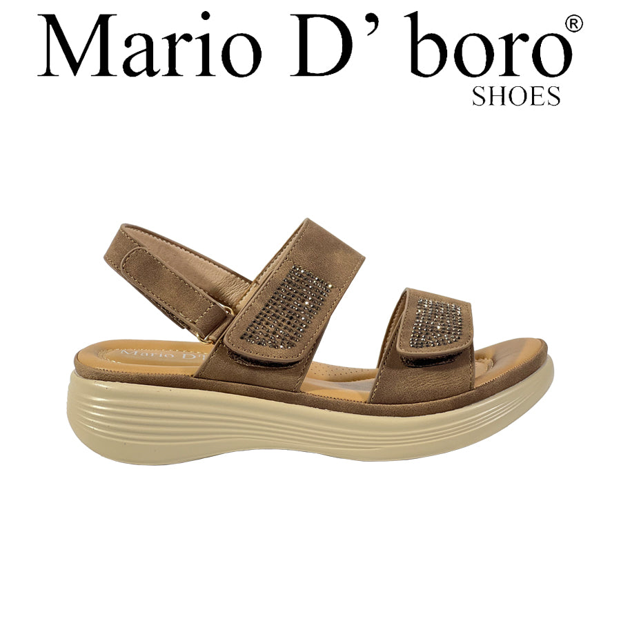 Mario D' Boro Women's Flat Sandals LY 28200 Dark Brown/Taupe C67