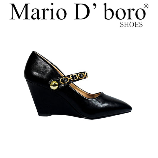 Mario D' Boro Women's Wedge Sandals LY 28302 Black/Taupe C67