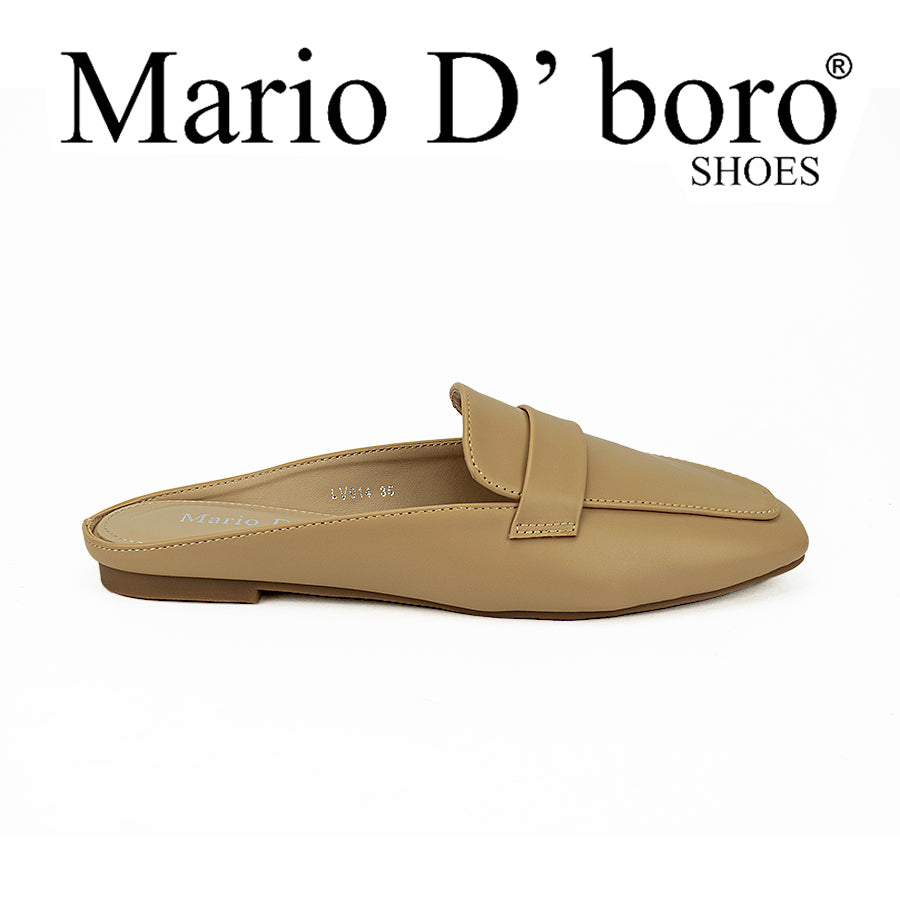 Mario D' Boro Women's Mules Sandals LV 014 Beige/Brown