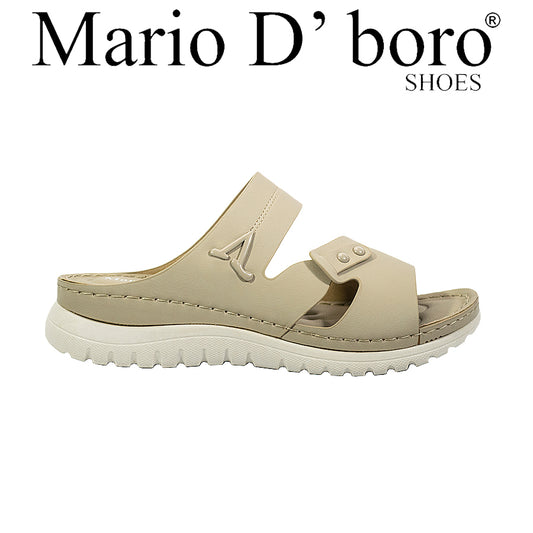 Mario D' Boro Women's Flat Sandals LY 28134 Black/Taupe C65