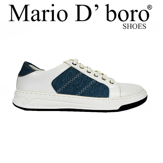 Mario D' Boro Men's Casual Sneakers MX 25432 White Blue C59