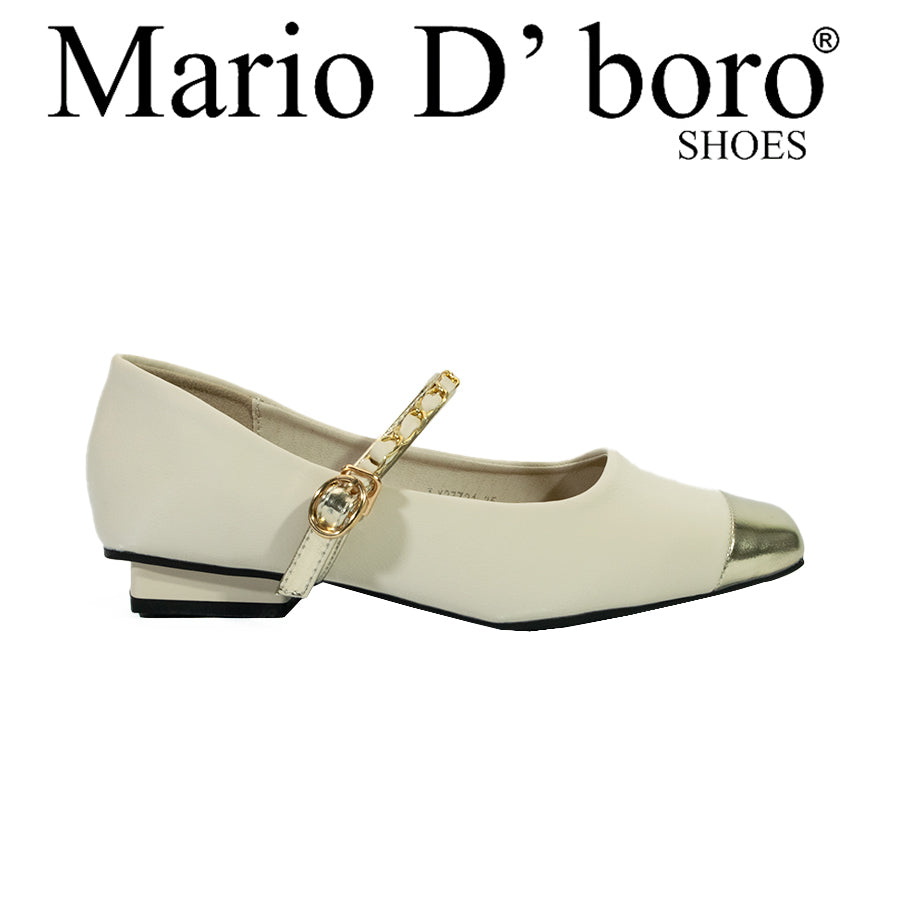 Mario D' Boro Women's Ballet Flats LX 27721 Black/Bone C61