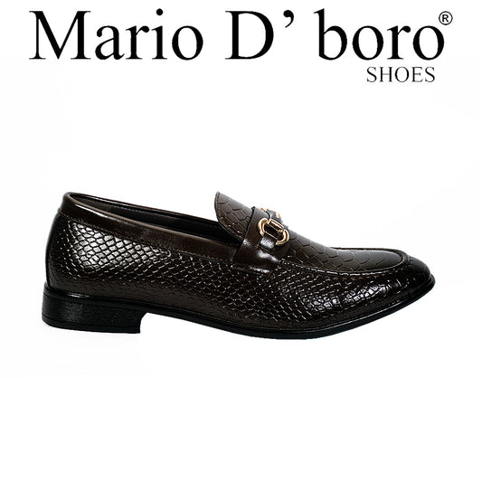 Mario D' Boro Men's Formal Slip On MY 25842 Black/Dark Brown C64