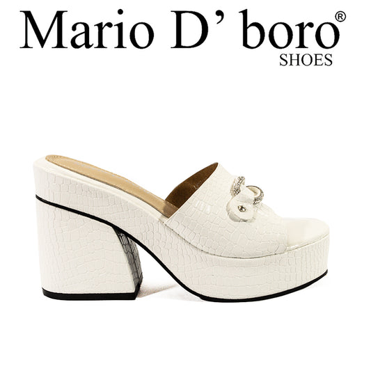 Mario D' Boro Women's Heeled Sandals LX 27405 Black/White C61