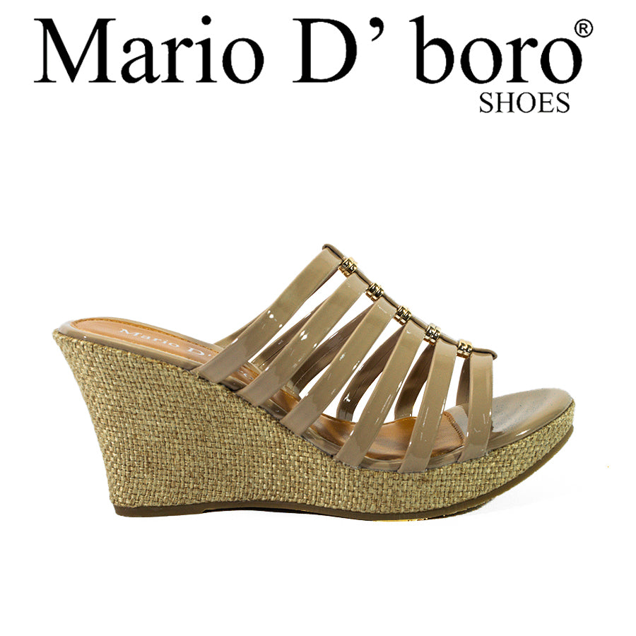 Mario D' Boro Women's Wedge Sandals LX 27890 Black/Taupe C61
