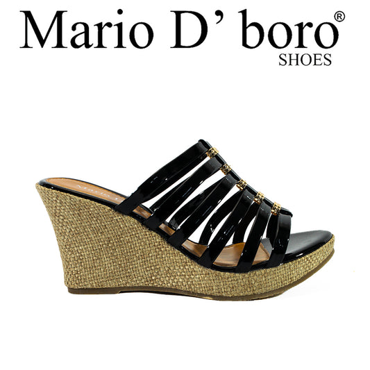 Mario D' Boro Women's Wedge Sandals LX 27890 Black/Taupe C61