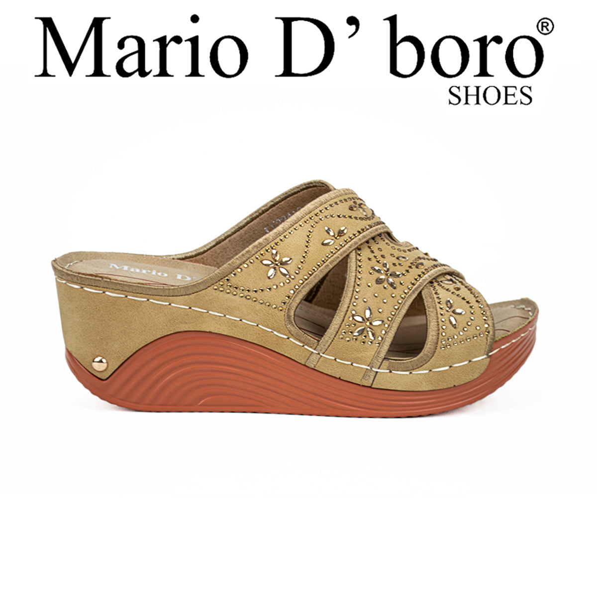 Mario D' Boro Women's Sandals Lv 22412 Beige/Black/Navy Blue C51