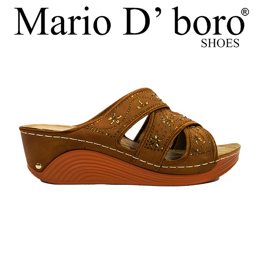 Mario D' Boro Women's Sandals Lv 22412 Beige/Black/Navy Blue C51