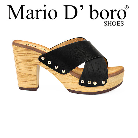 Mario D' Boro Women's Heeled Sandals Lw 22401 Black/Light Gray