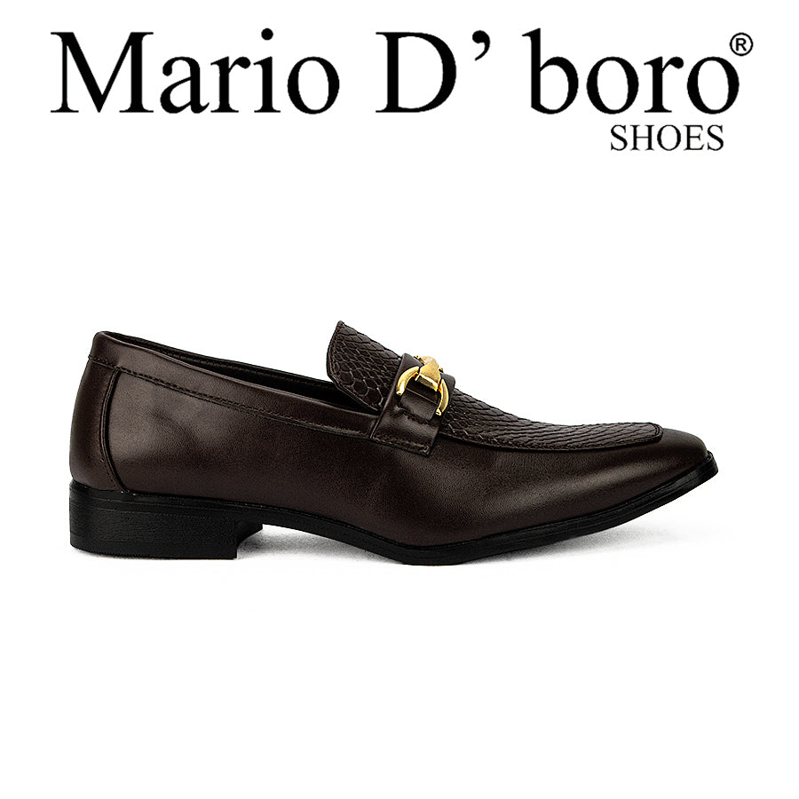 Mario D' Boro Men's Formal Shoes Slip On Mw 22677 Black/Dark Brown C32