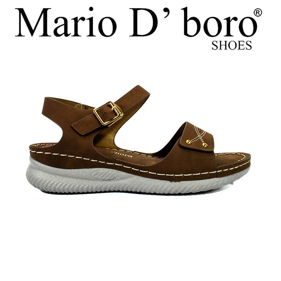 Mario D' Boro Women Flat Sandals Lw 26219 Beige/Brown/Dark Brown C46 C61