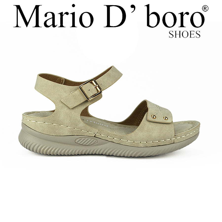 Mario D' Boro Women Flat Sandals Lw 26219 Beige/Brown/Dark Brown C46 C61
