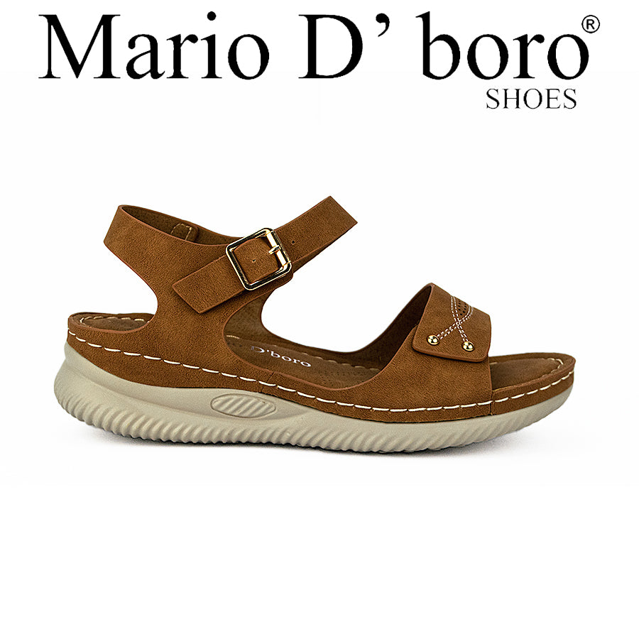 Mario D' Boro Women Flat Sandals Lw 26219 Beige/Brown/Dark Brown C46 C61