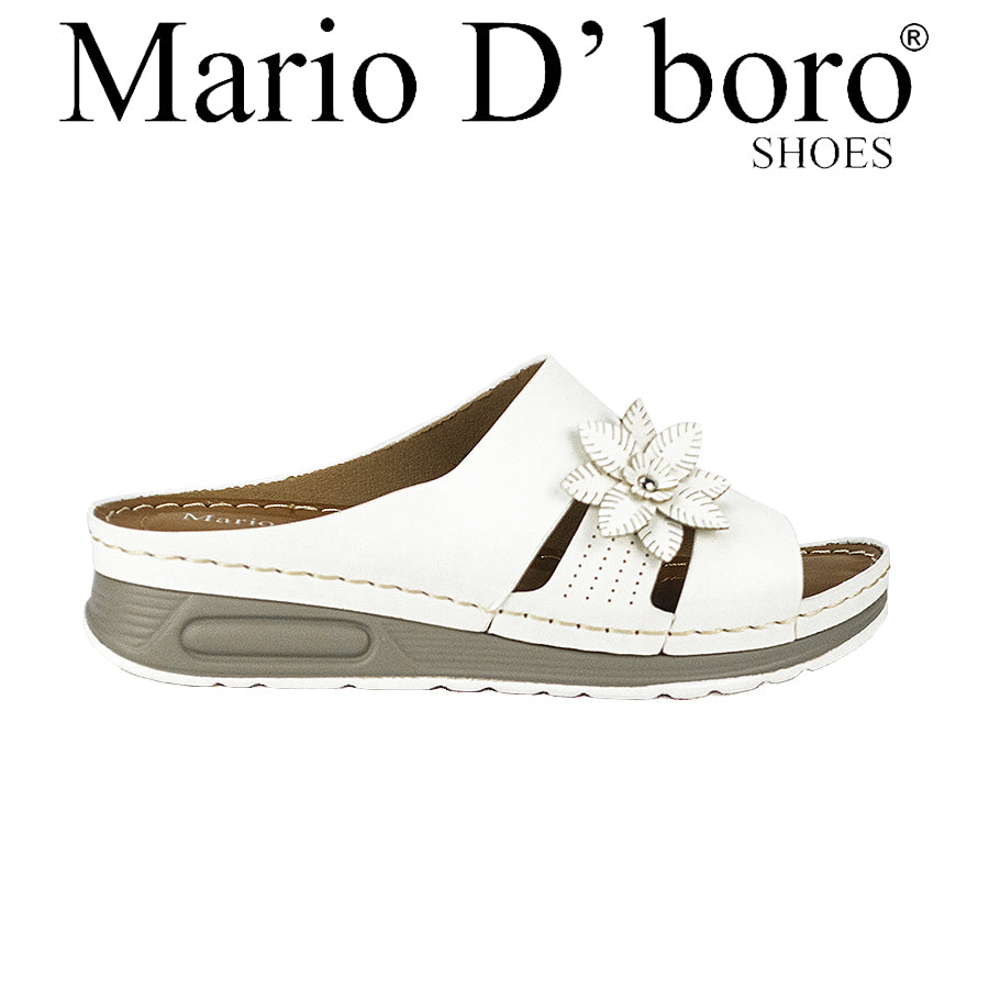 Mario D' Boro Women's Flat Sandals LW 25960 Blue/White C46