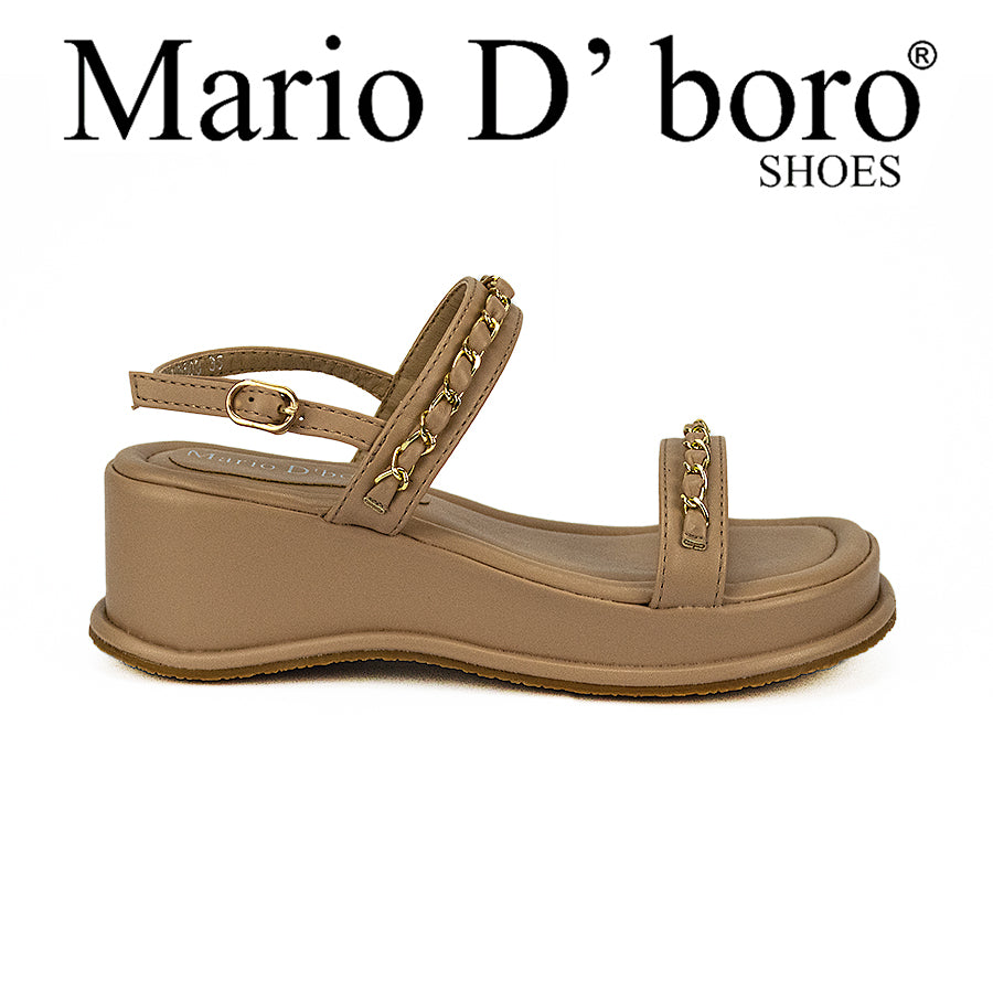 Mario D' Boro Women Flat Sandals Lw 25503 Beige/DarkGray C41