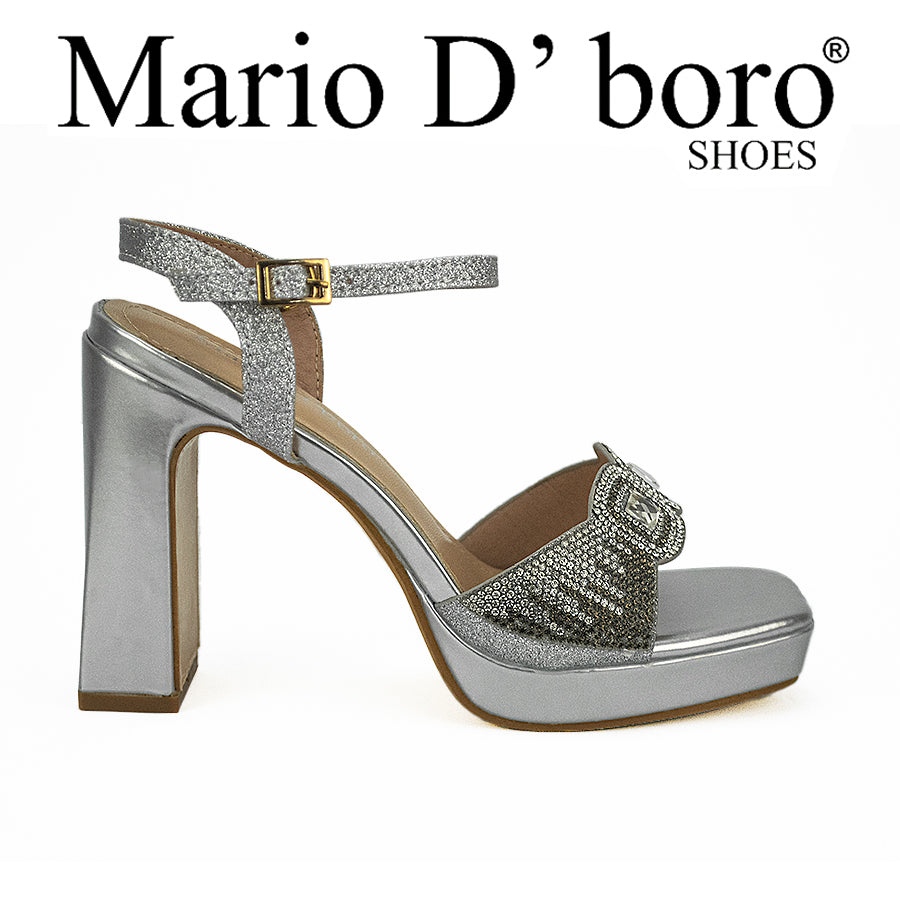 Mario D' Boro Women's Evening Sandals LW 25383 Silver Women C40