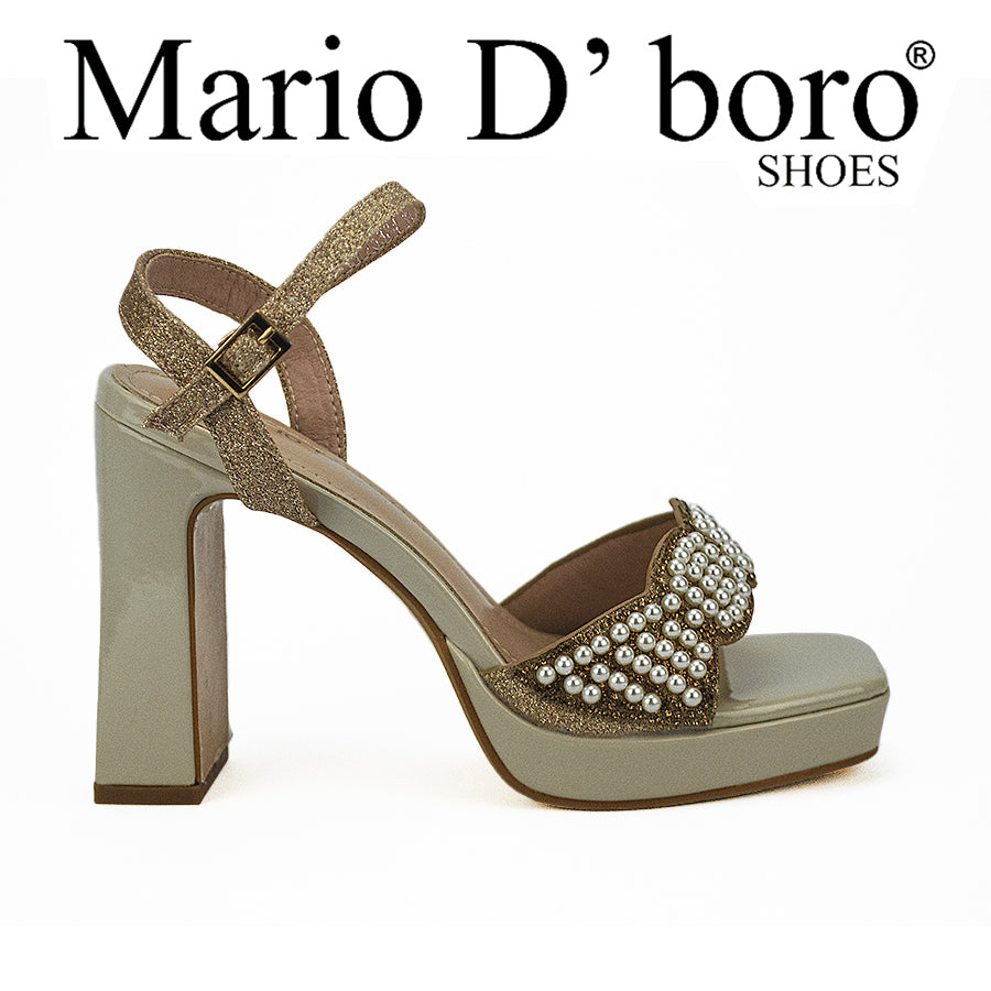 Mario D' Boro Women's Evening Sandals LW 25384 Bone C40