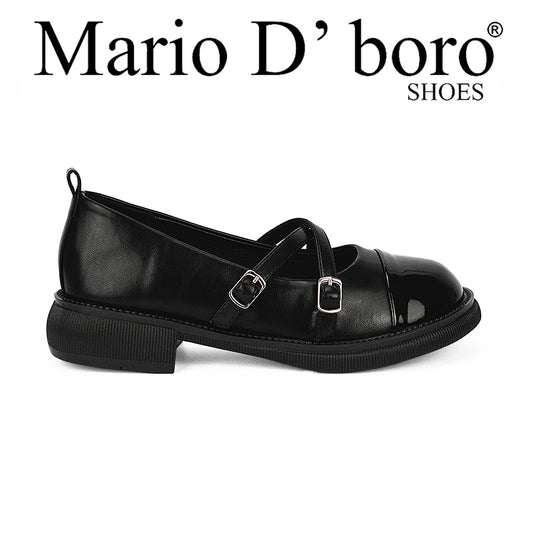 Mario D' Boro Women's Korean Flat Shoes LW 23753 Black/Taupe C41